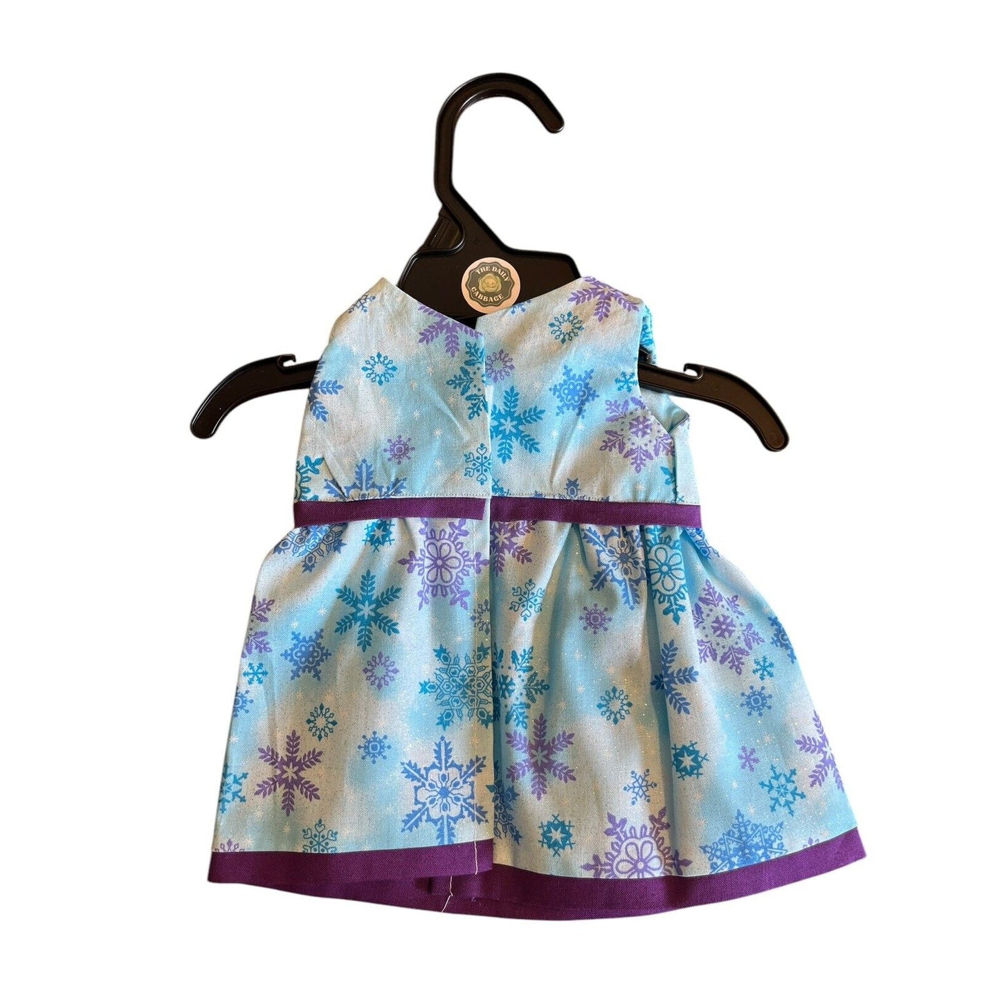 Handmade Dress For Cabbage Patch Kid 16” Doll - Purple Blue Winter Snowflake