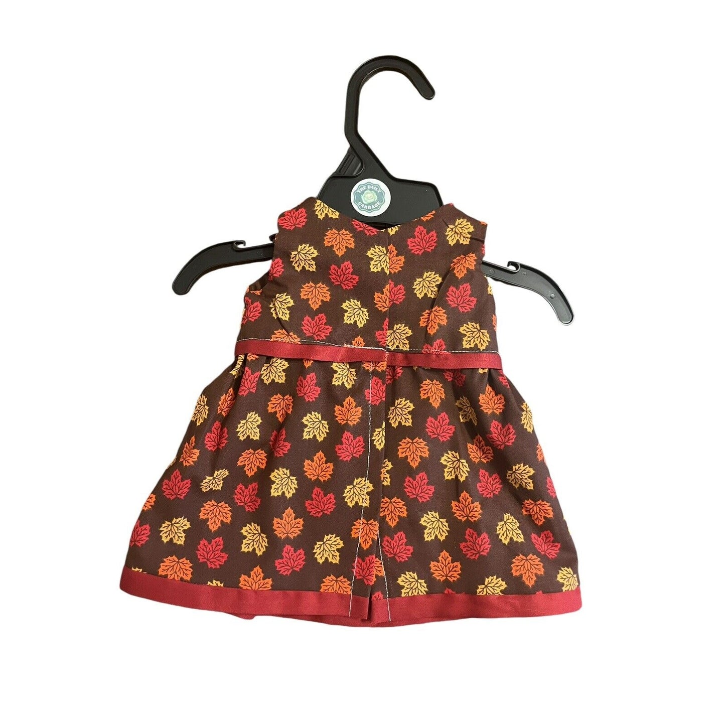 Handmade Dress For Cabbage Patch Kid 16” Doll - Autumn Fall Leaves Orange Brown