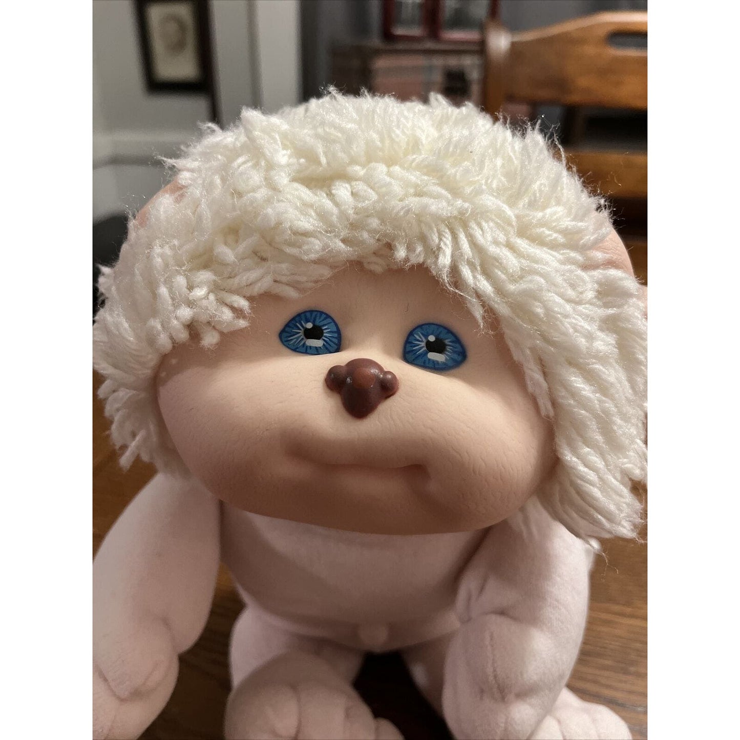 1980s Cabbage Patch Kid White Koosas Puppy Dog Pink Body Blue Eyes Daisy Dress