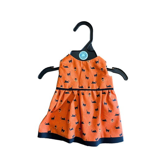 Handmade Dress For Cabbage Patch Kid 16” Doll - Black Cats Pumpkins Halloween