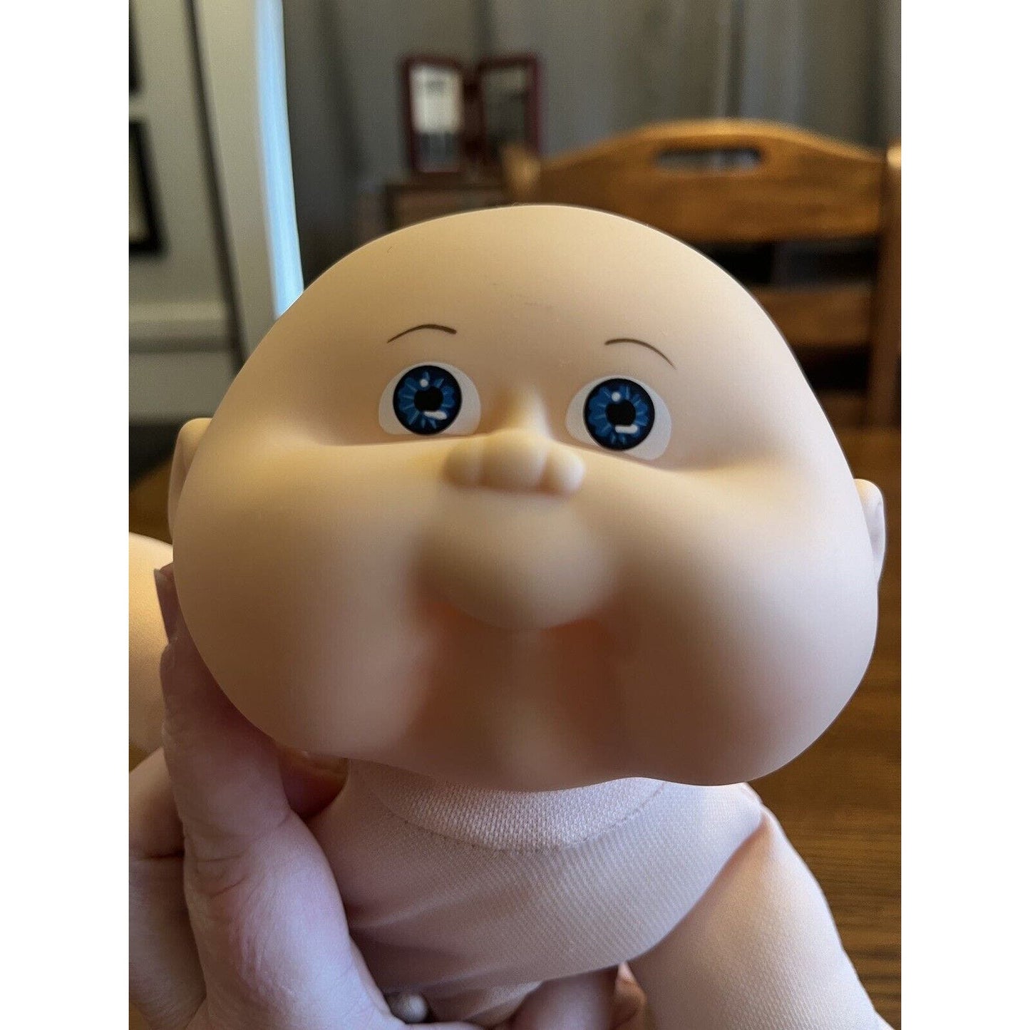 1980s Cabbage Patch Kid Bean Butt Baby BBB Bald Blue Eyes Teddy Bear Car Outfit