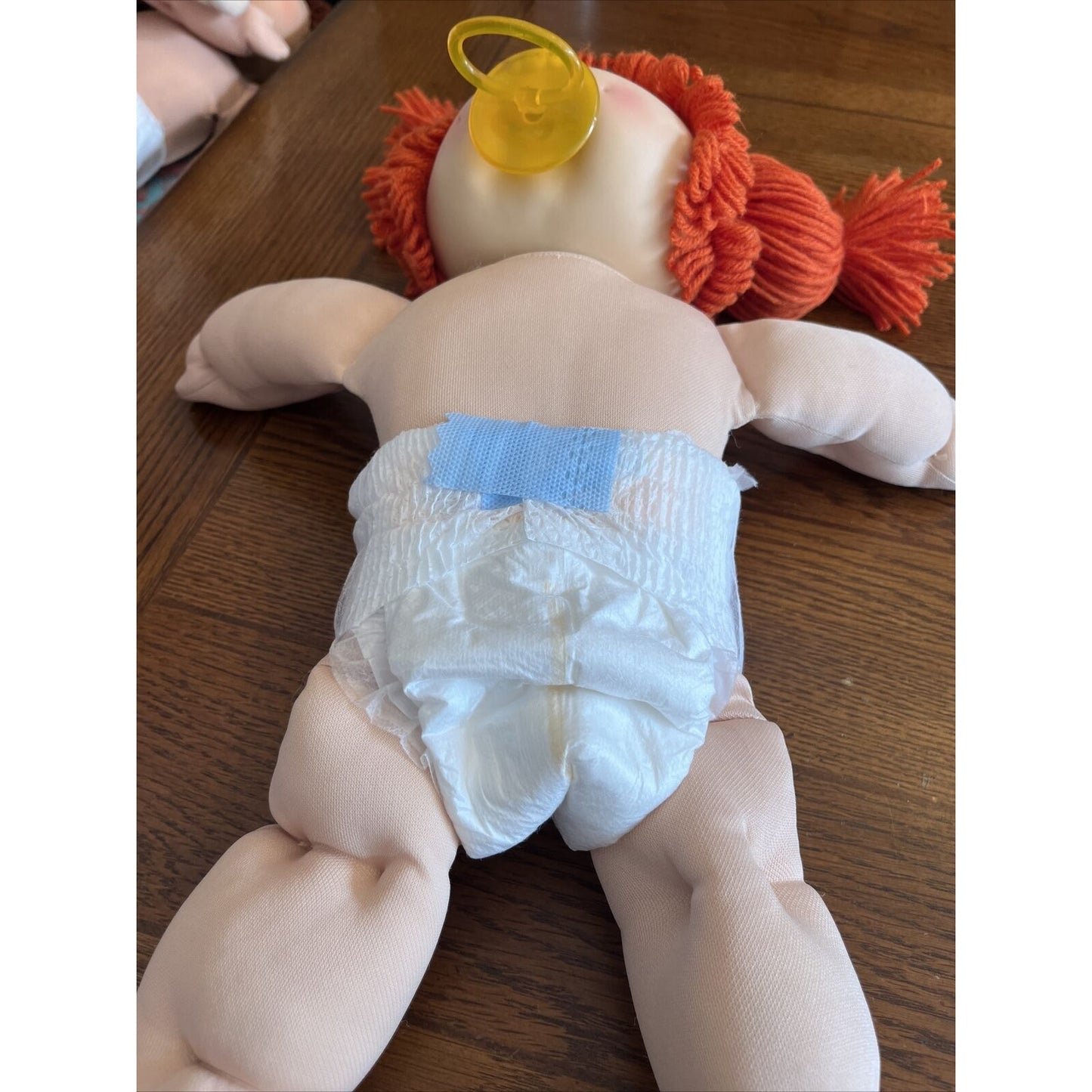 1980s Cabbage Patch Kid Red Pigtails Blue Eyes Paci IC1 Watermelon Overalls Cute