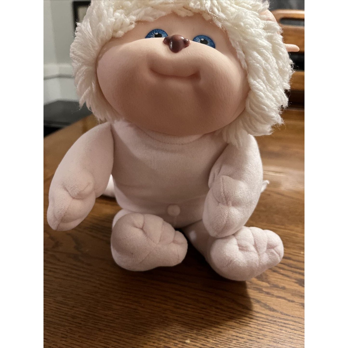 1980s Cabbage Patch Kid White Koosas Puppy Dog Pink Body Blue Eyes Daisy Dress