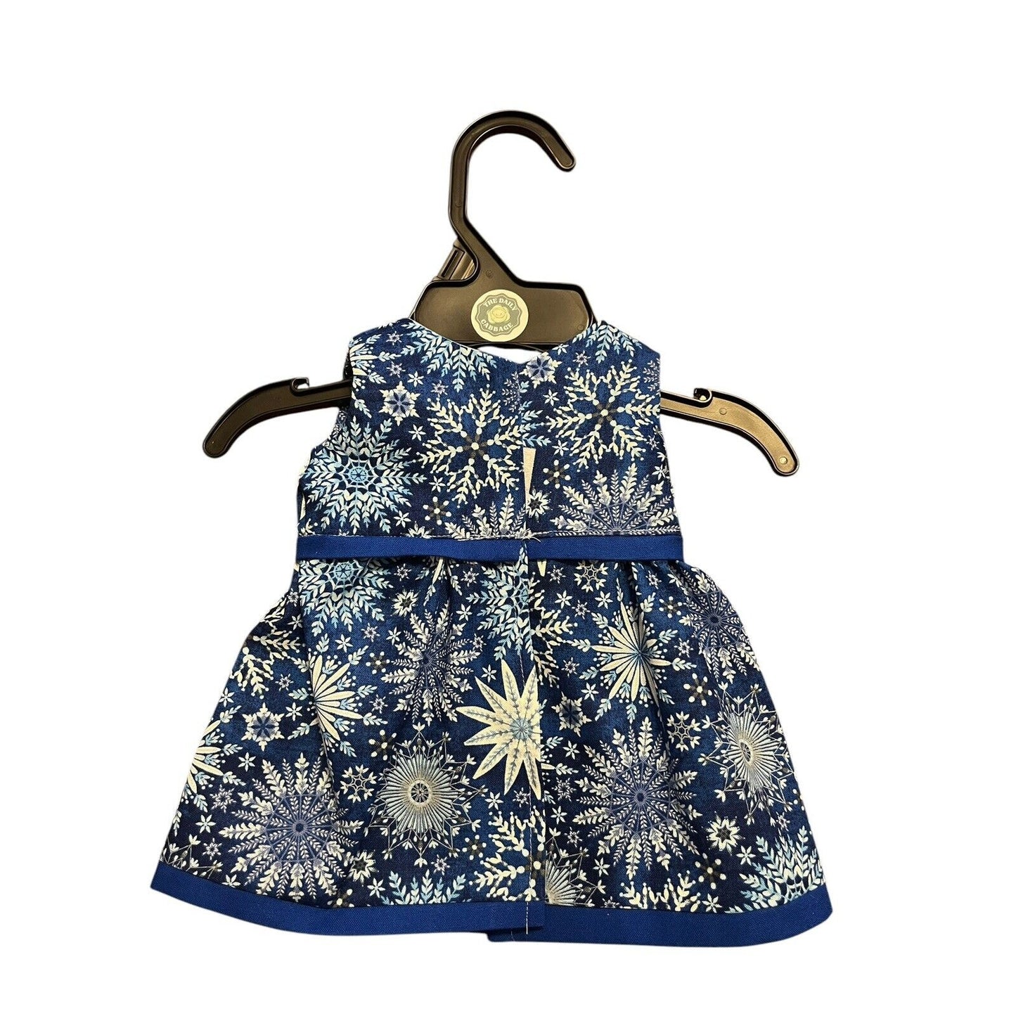 Handmade Dress For Cabbage Patch Kid 16” Doll - Beautiful Blue & White Snowflake