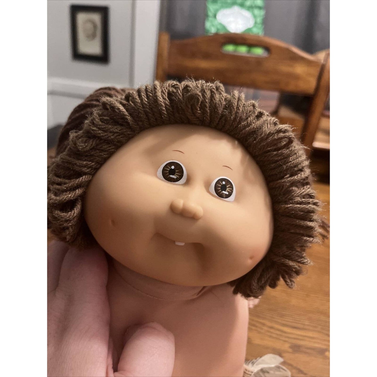1980s Cabbage Patch Kid Brown Pigtails & Eyes Tooth Neon Halloween Bats Outfit