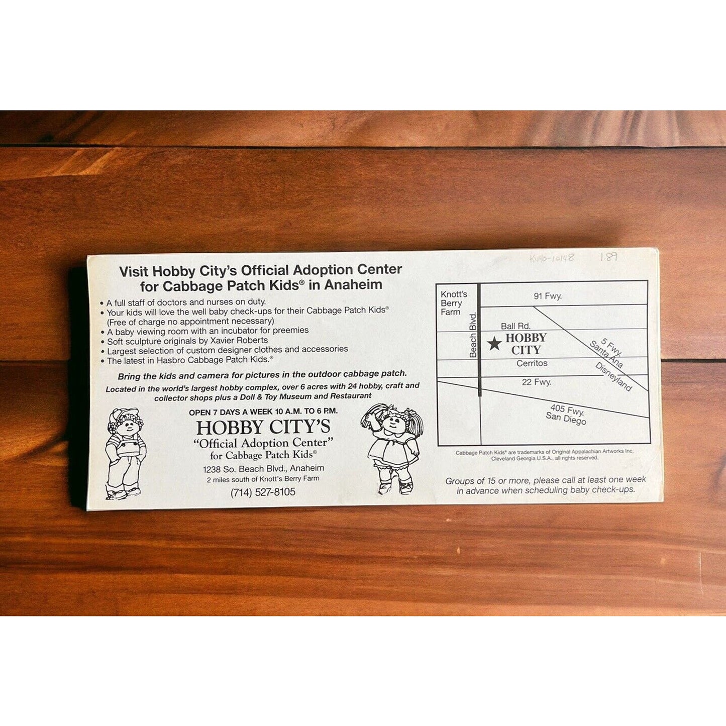 Vintage Hobby City Cabbage Patch Kid Postcard Anaheim California