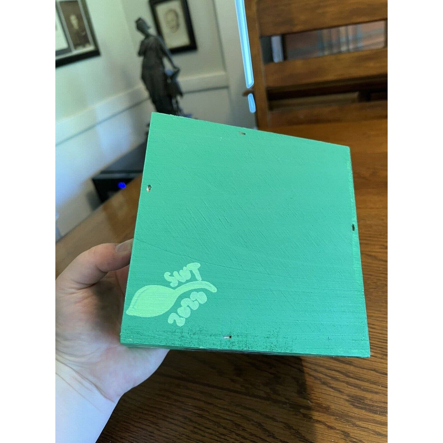 Custom Painted The Daily Cabbage Green Wood Storage Crate Vines Patch Kid