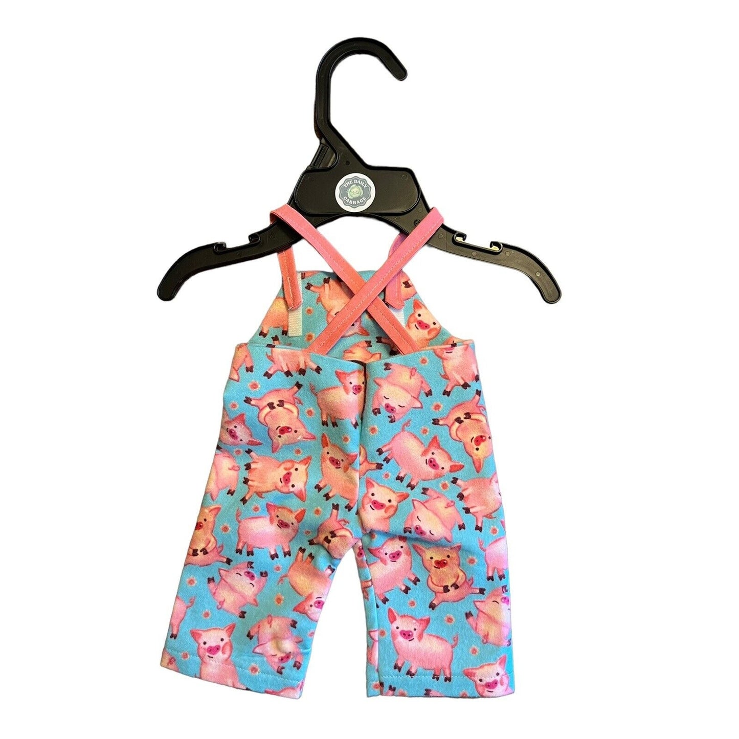 Handmade Overalls For Cabbage Patch Kid 16” Doll - Pink Pigs Soft Flannel