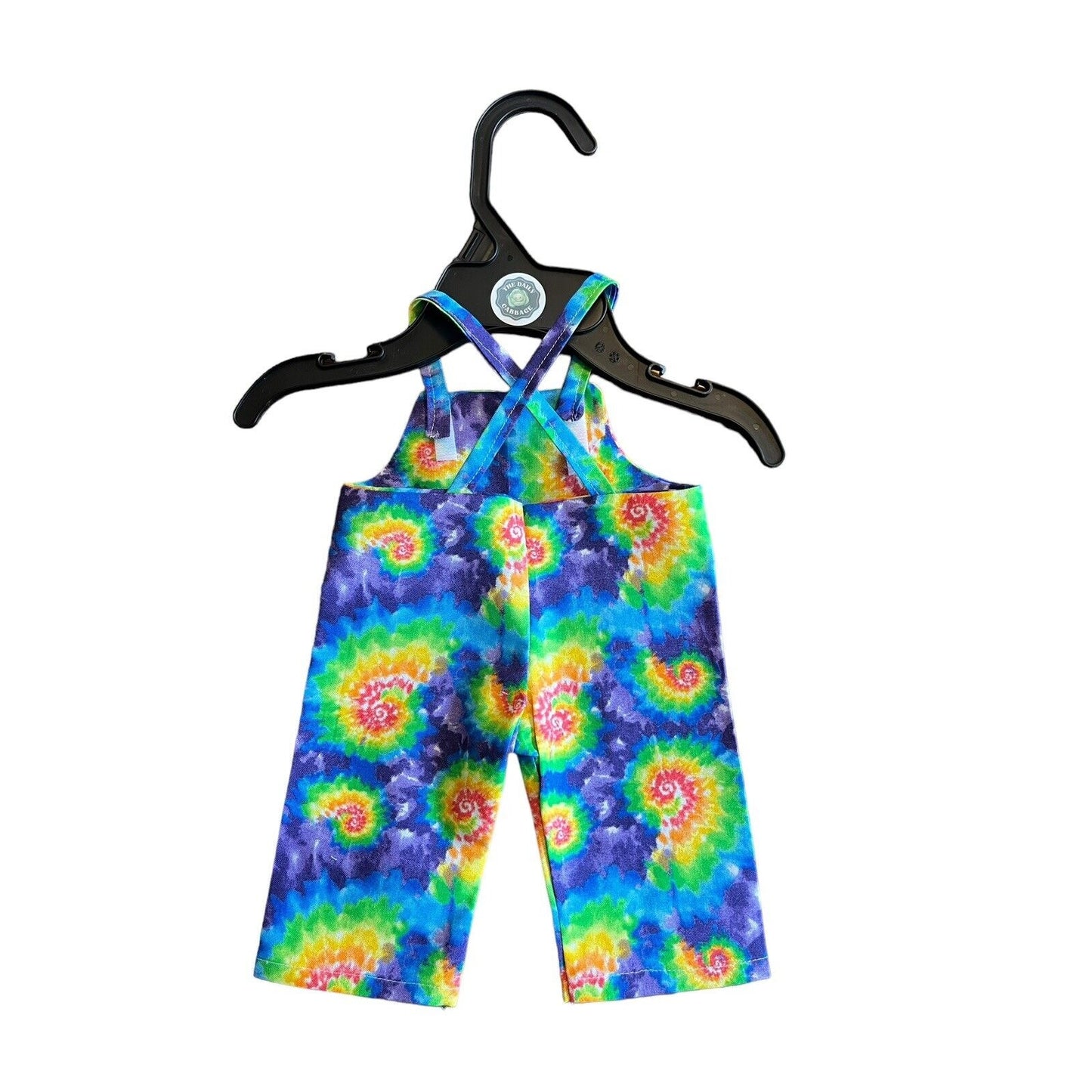 Handmade Overalls For Cabbage Patch Kid 16” Doll Rainbow Tie Dye Hippie Festival