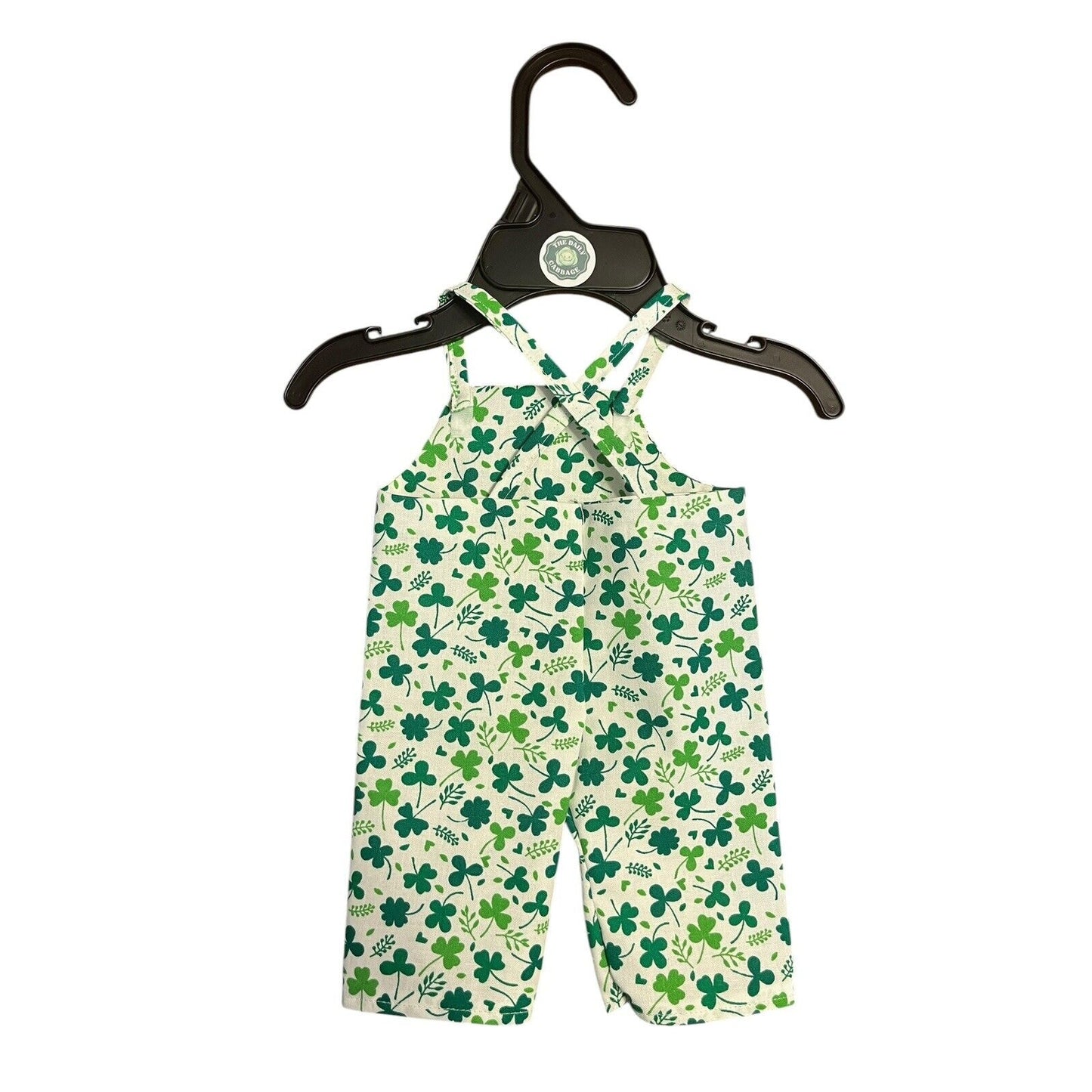 Handmade Overalls For Cabbage Patch Kid 16” Doll - Clover Shamrocks St Patrick