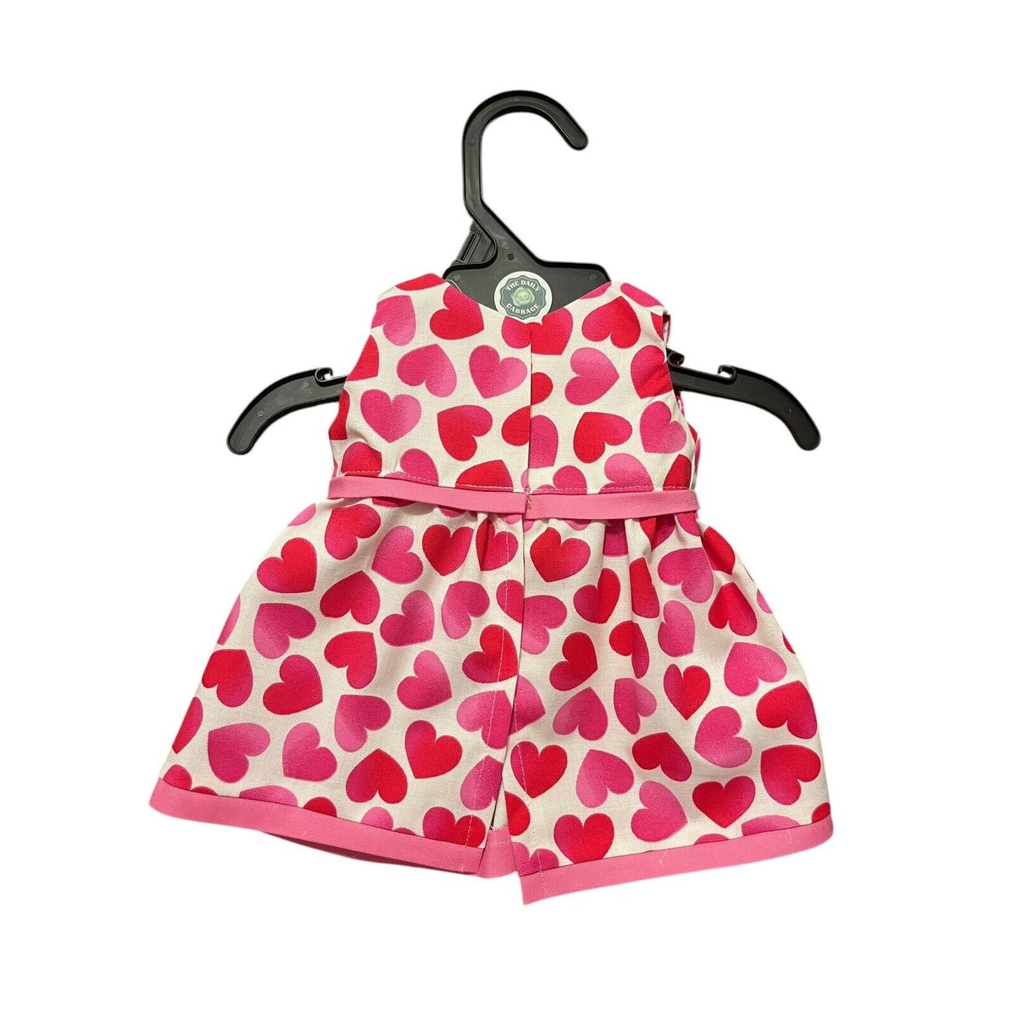 Handmade Dress For Cabbage Patch Kid 16” Doll - Pink White Valentine Sweetheart