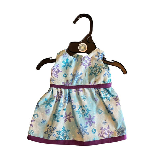 Handmade Dress For Cabbage Patch Kid 16” Doll - Purple Blue Winter Snowflake