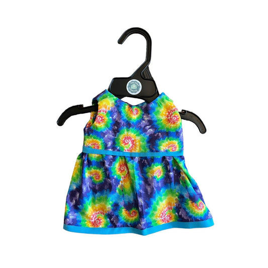 Handmade Dress For Cabbage Patch Kid 16” Doll - Colorful Rainbow Tie Dye