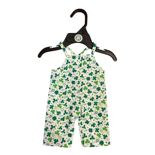 Handmade Overalls For Cabbage Patch Kid 16” Doll - Clover Shamrocks St Patrick
