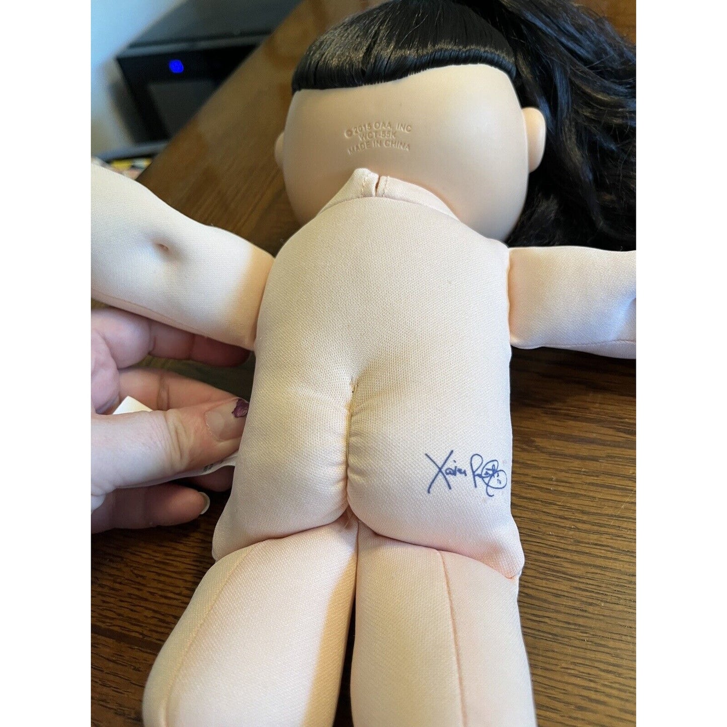 2020 Cabbage Patch Kid Black Curly Hair Blue Eyes Leopard Shirt Headphones