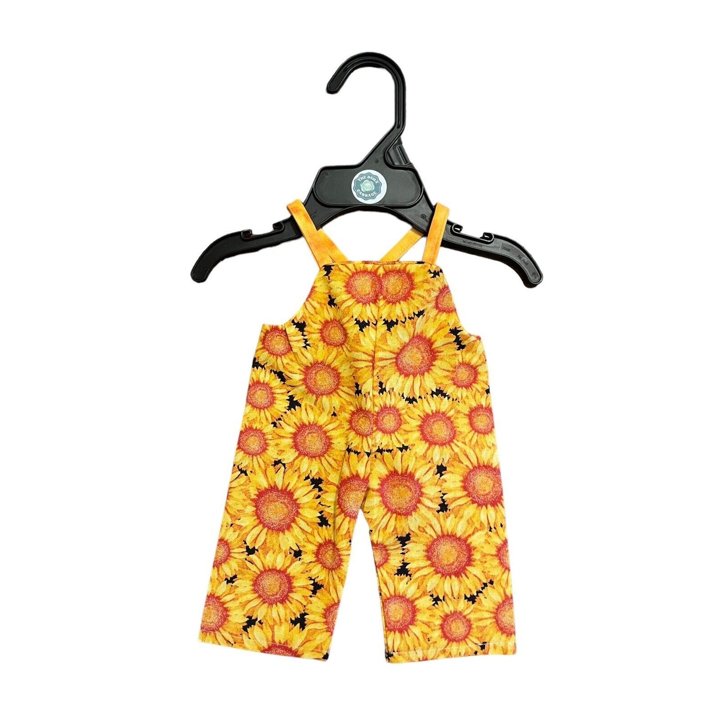 Handmade Overalls For Cabbage Patch Kid 16” Doll - Country Yellow Sunflowers