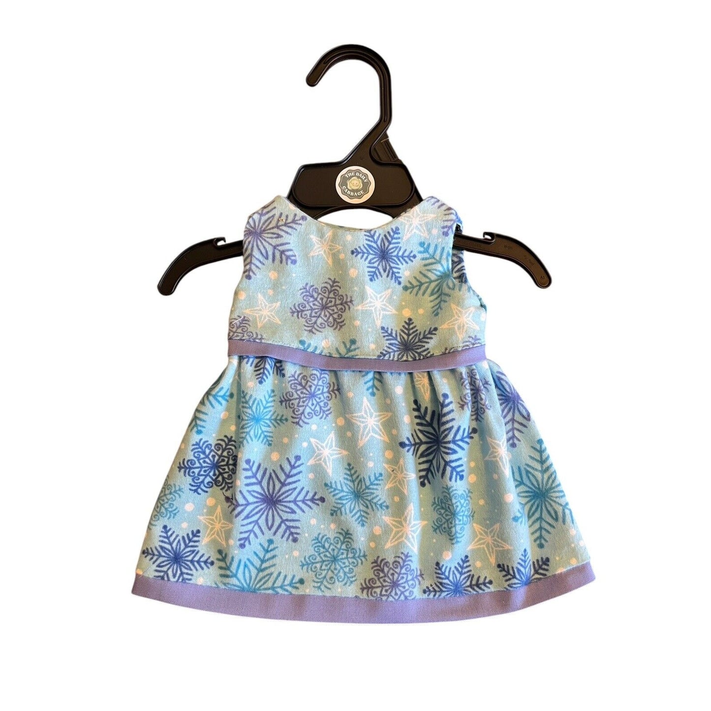 Handmade Dress For Cabbage Patch Kid 16” Doll - Flannel Winter Snowflakes Soft