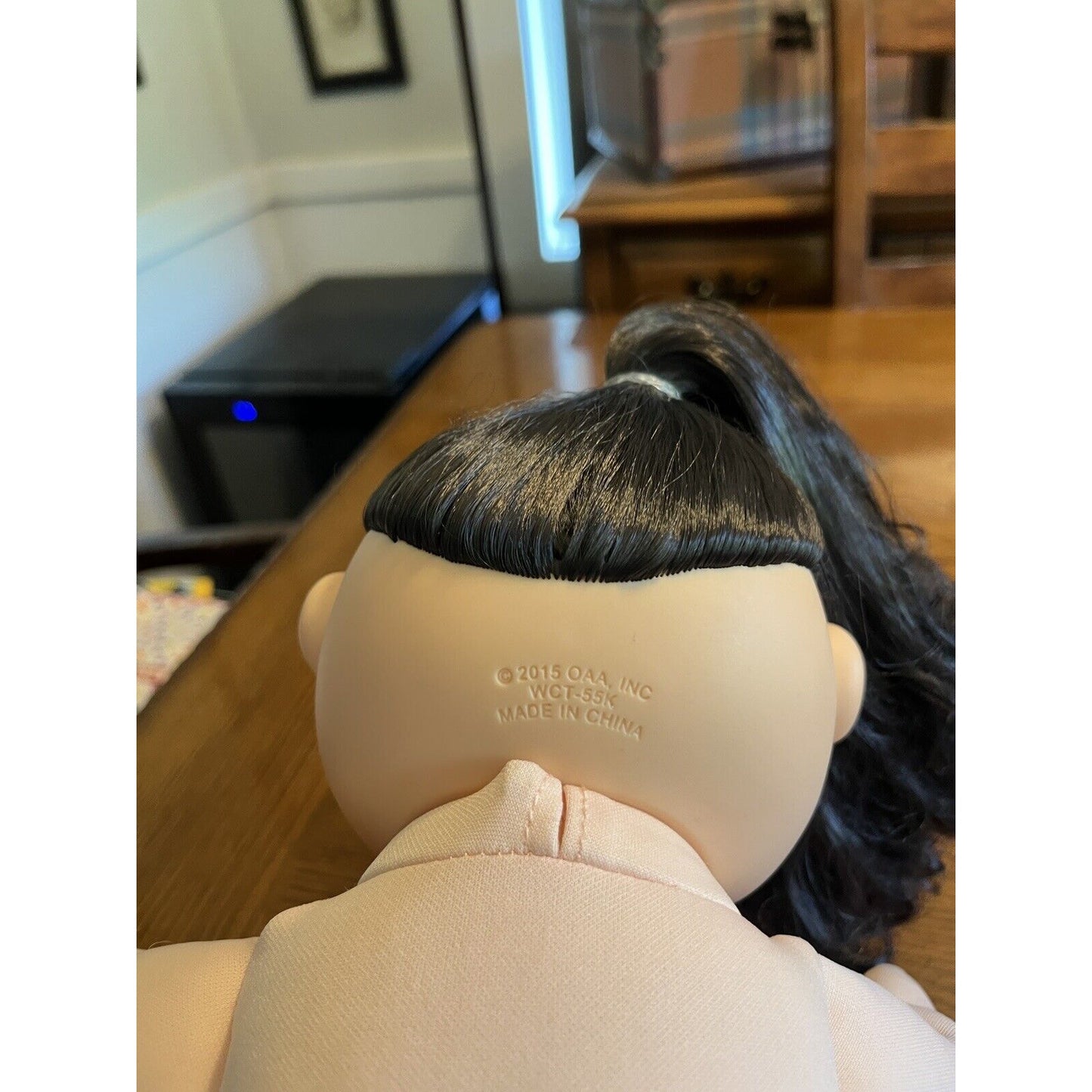 2020 Cabbage Patch Kid Black Curly Hair Blue Eyes Leopard Shirt Headphones