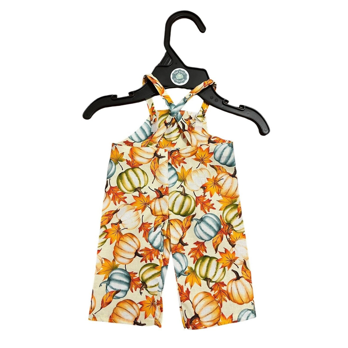 Handmade Overalls For Cabbage Patch Kid 16” Doll - Pumpkins Harvest Thanksgiving