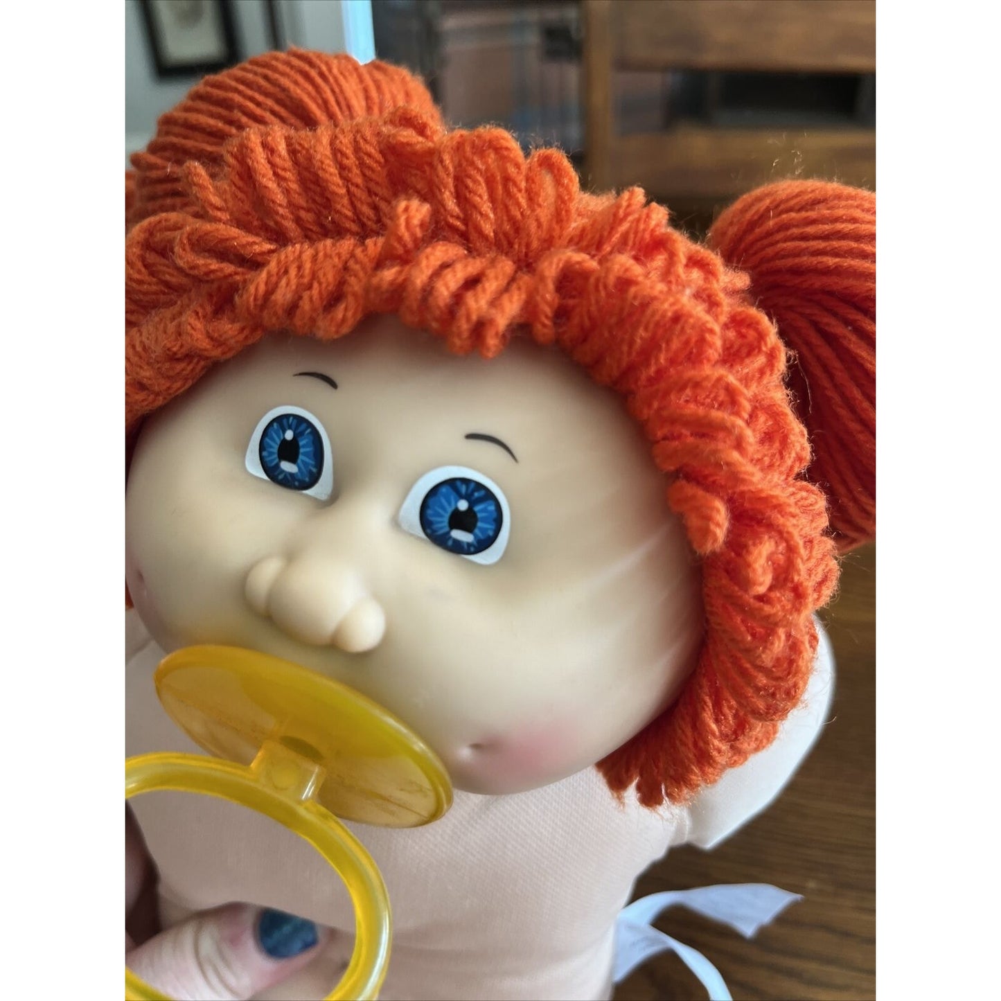 1980s Cabbage Patch Kid Red Pigtails Blue Eyes Paci IC1 Watermelon Overalls Cute