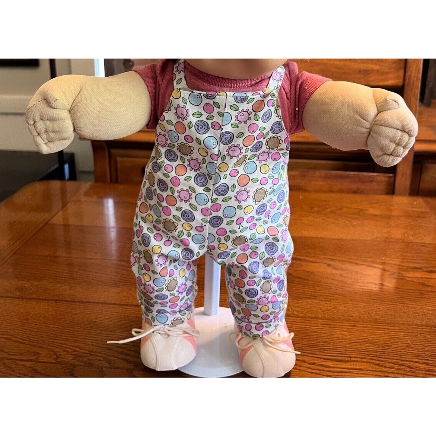 Handmade Overalls For Cabbage Patch Kid 16” Doll - Happy Birthday Balloons