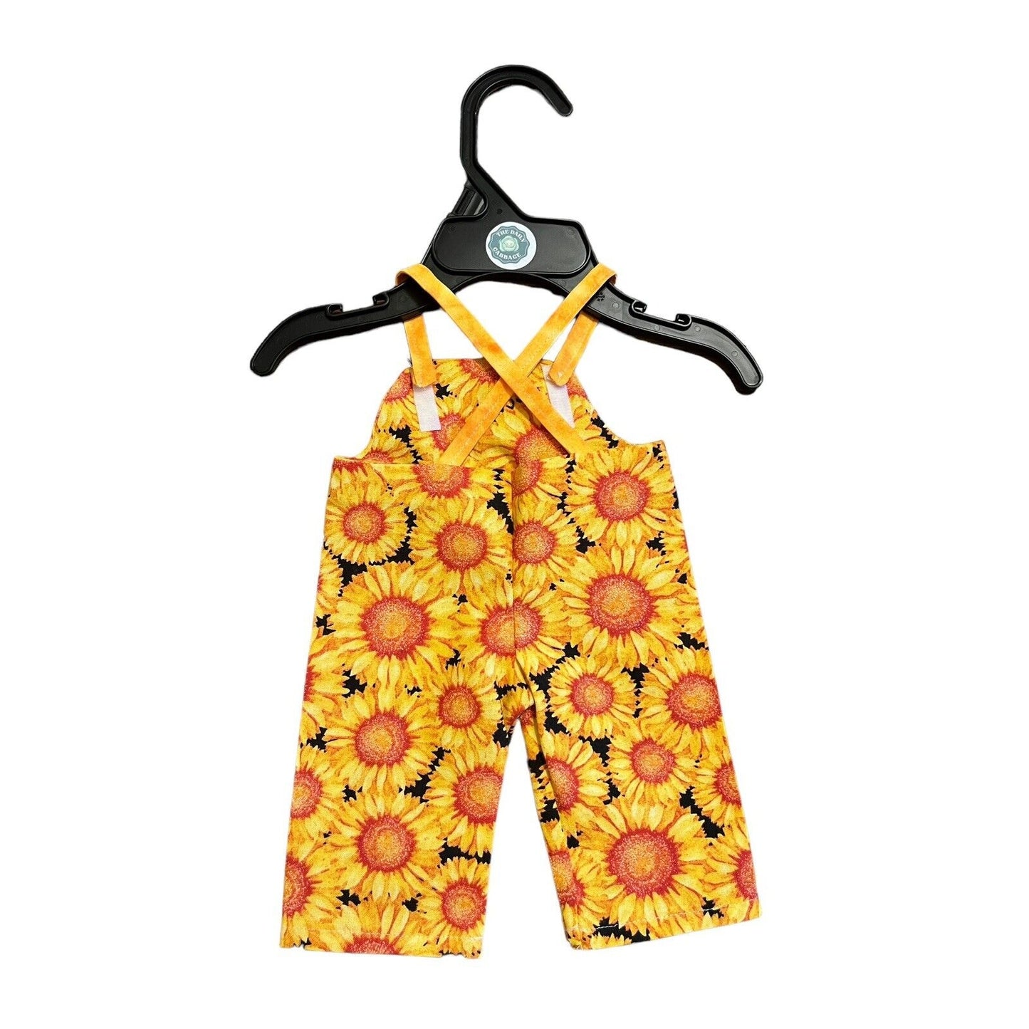 Handmade Overalls For Cabbage Patch Kid 16” Doll - Country Yellow Sunflowers