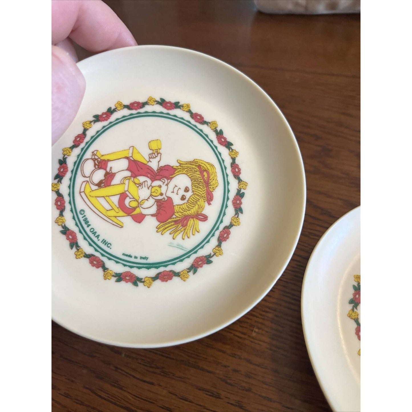 Cabbage Patch Kids Small Plastic Tea Set Plates (4) 1984 For Dolls Or Children