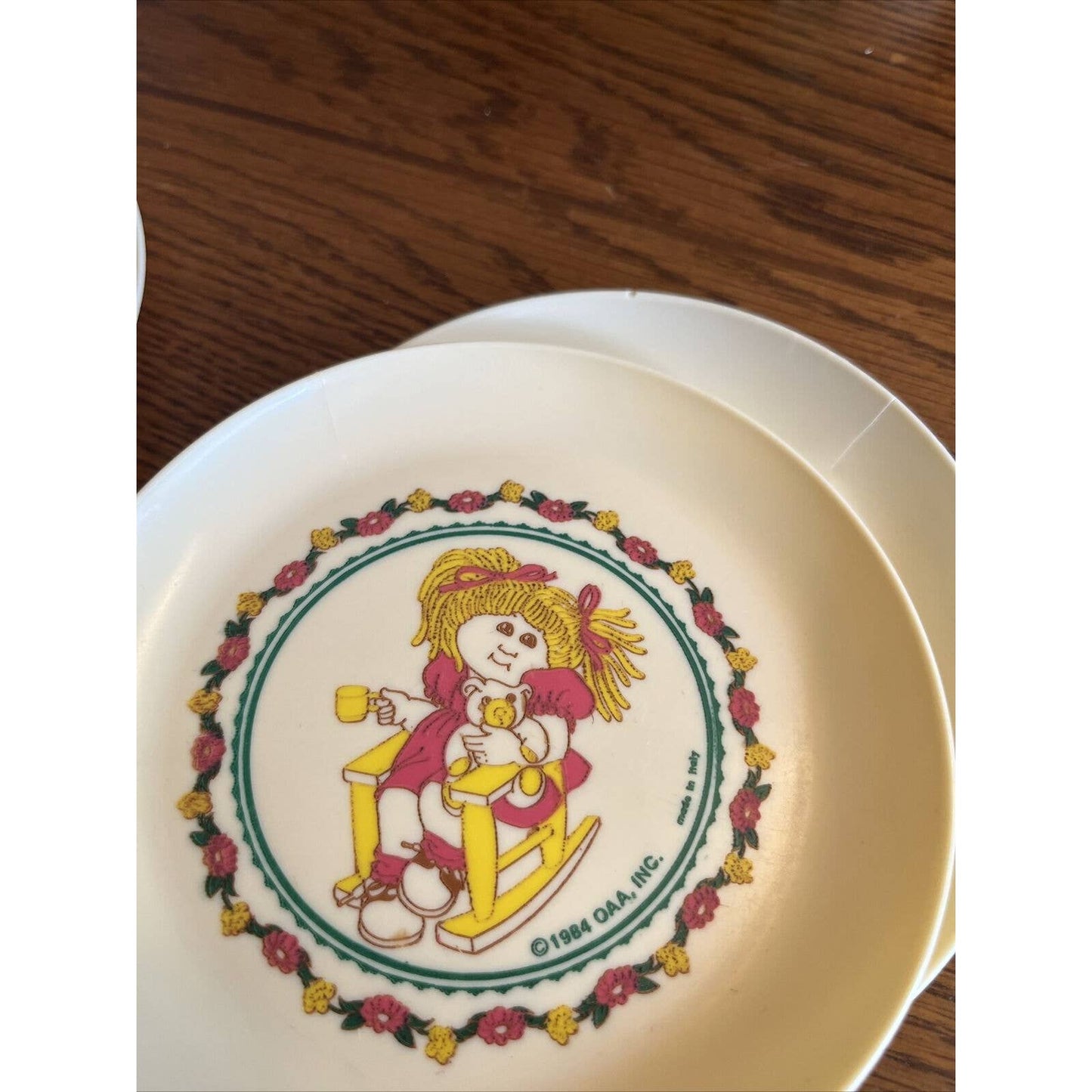 Cabbage Patch Kids Small Plastic Tea Set Plates (4) 1984 For Dolls Or Children